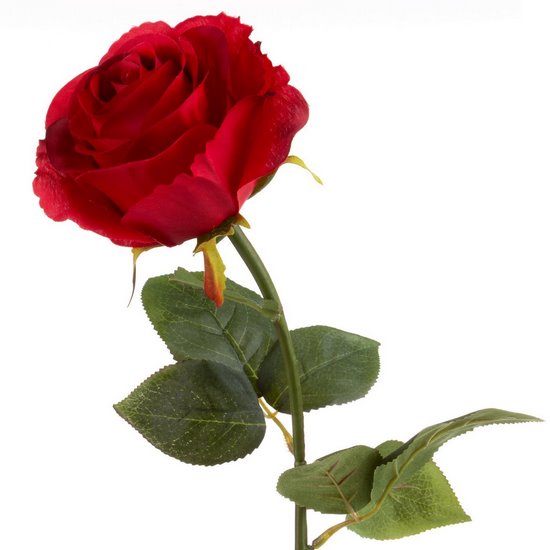 Sztuczny kwiat dekoracyjny RÓŻA czerwona Eurofirany - ∅ 10 x 62 cm - czerwony