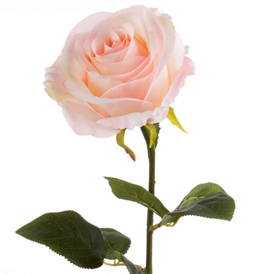 Sztuczny kwiat dekoracyjny RÓŻA jasnoróżowa Eurofirany - ∅ 10 x 62 cm - jasnoróżowy