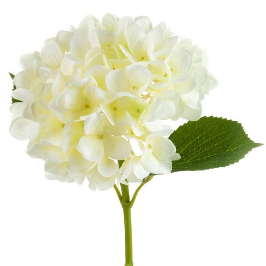 BIAŁA HORTENSJA DUŻY SZTUCZNY KWIAT 67 cm EUROFIRANY - dł. 66 cm śr. kwiat 16 cm - biały