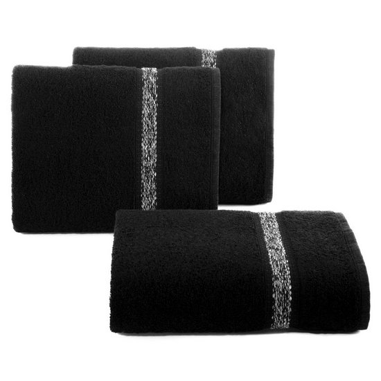 Ręcznik do rąk ALTEA z delikatną, wąską bordiurą Eurofirany - 30 x 50 cm - czarny