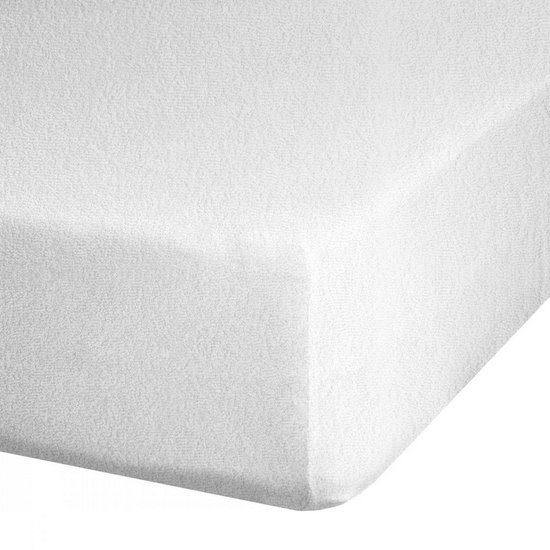 Prześcieradło białe frotte z gumką Design 91 - 140 x 200 x 20 cm - biały