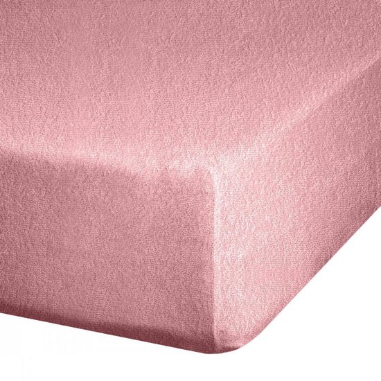 Pudrowe prześcieradło frotte z gumką 120x200+20 cm DESIGN 91 Pudrowe prześcieradło frotte z gumką 120x200+20 cm DESIGN 91 - 120 x 200 x 20 cm
