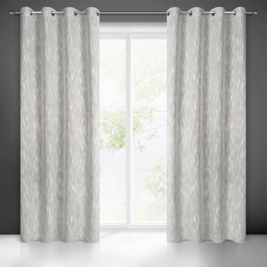 Anika beżowa zasłona o widocznym splocie w stylu eko 140x250 cm na przelotkach Eurofirany Anika beżowa zasłona o widocznym splocie w stylu eko 140x250 cm na przelotkach Eurofirany - 140 x 250 cm