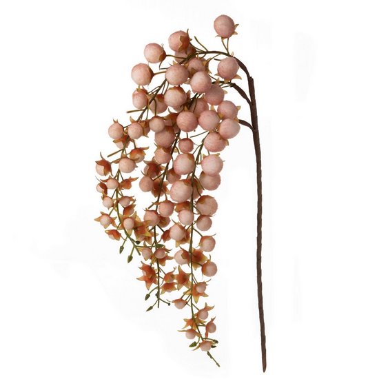 Gałązka ozdobna z miękkimi pąkami różowa Eurofirany - 78 cm - różowy