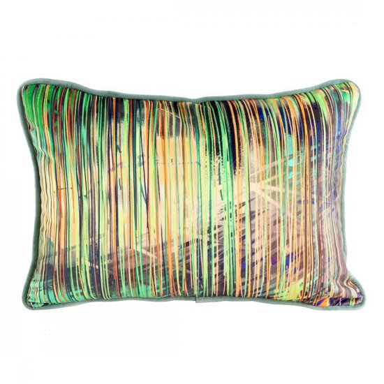 Poduszka z wypełnieniem kolorowa NEON z velvetu z akwarelowym wzorem kwiatowym 45x30 cm Eurofirany Poduszka z wypełnieniem kolorowa NEON z velvetu z akwarelowym wzorem kwiatowym 45x30 cm Eurofirany - 30 x 45 cm