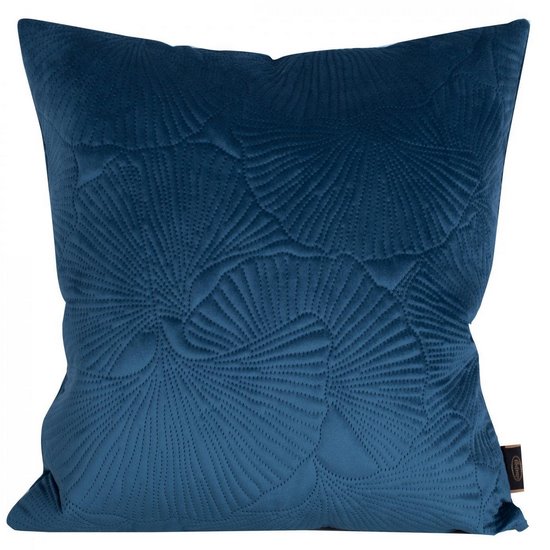 GRANATOWA POSZEWKA WELWETOWA Z PIKOWANYM WZOREM LIŚCI 45x45 cm EUROFIRANY GRANATOWA POSZEWKA WELWETOWA Z PIKOWANYM WZOREM LIŚCI 45x45 cm EUROFIRANY - 45 x 45 cm