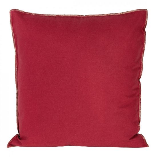 Poszewka dekoracyjna czerwona z lnu obszywana złotą nitką 45x45 cm Eurofirany Poszewka dekoracyjna czerwona z lnu obszywana złotą nitką 45x45 cm Eurofirany - 45 x 45 cm