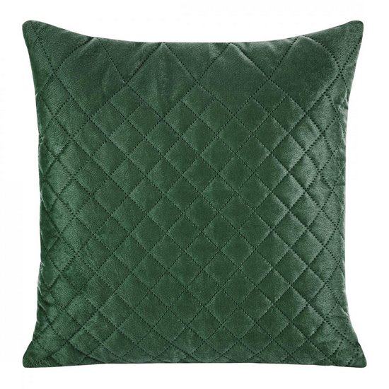 Poszewka dekoracyjna ciemna zielona LUIZ 3 pikowana bezszwowo w karo 40x40 cm DESIGN 91 Poszewka dekoracyjna ciemna zielona LUIZ 3 pikowana bezszwowo w karo 40x40 cm DESIGN 91 - 40 x 40 cm