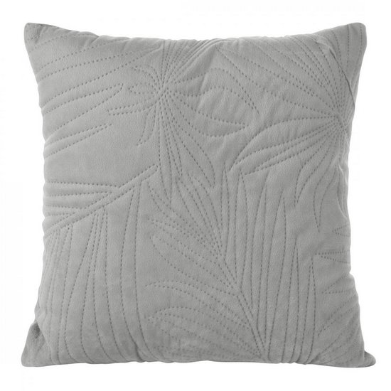 Poszewka dekoracyjna srebrna LUIZ 4 pikowana w liście 40x40 cm DESIGN 91 Poszewka dekoracyjna srebrna LUIZ 4 pikowana w liście 40x40 cm DESIGN 91 - 40 x 40 cm