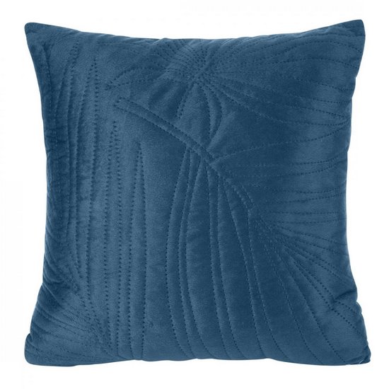 Poszewka dekoracyjna granatowa LUIZ 4 pikowana w liście 40x40 cm DESIGN 91 Poszewka dekoracyjna granatowa LUIZ 4 pikowana w liście 40x40 cm DESIGN 91 - 40 x 40 cm