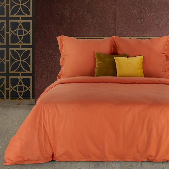 MOROCCO ruda pomarańczowa pościel z bawełny z kantą 160x200 cm TERRA COLLECTION Eurofirany MOROCCO ruda pomarańczowa pościel z bawełny z kantą 160x200 cm TERRA COLLECTION Eurofirany - 160 x 200 cm