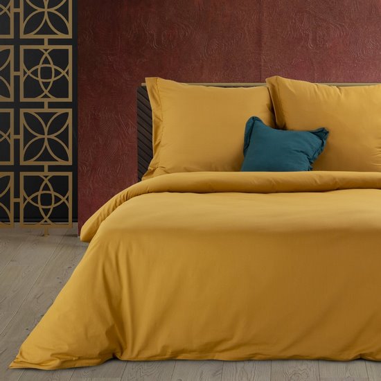 MOROCCO musztardowa pościel z bawełny z kantą 160x200 cm TERRA COLLECTION Eurofirany MOROCCO musztardowa pościel z bawełny z kantą 160x200 cm TERRA COLLECTION Eurofirany - 160 x 200 cm