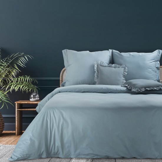 PALERMO błękitna pościel z bawełny z kantą 160x200 cm TERRA COLLECTION Eurofirany PALERMO błękitna pościel z bawełny z kantą 160x200 cm TERRA COLLECTION Eurofirany - 160 x 200 cm