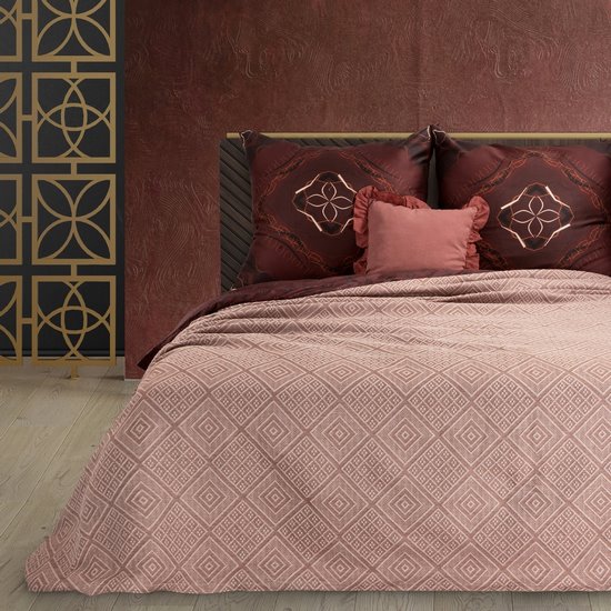 MOROCCO 3 ceglasta narzuta na łóżko w geometryczny wzór 240x220 cm TERRA COLLECTION Eurofirany MOROCCO 3 ceglasta narzuta na łóżko w geometryczny wzór 240x220 cm TERRA COLLECTION Eurofirany - 220 x 240 cm