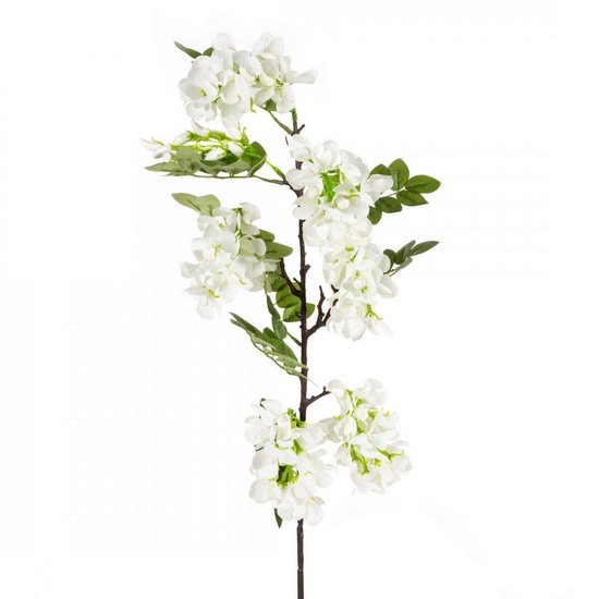 Sztuczny kwiat dekoracyjny ROBINIA AKACJOWA biały Eurofirany - 85 cm - biały