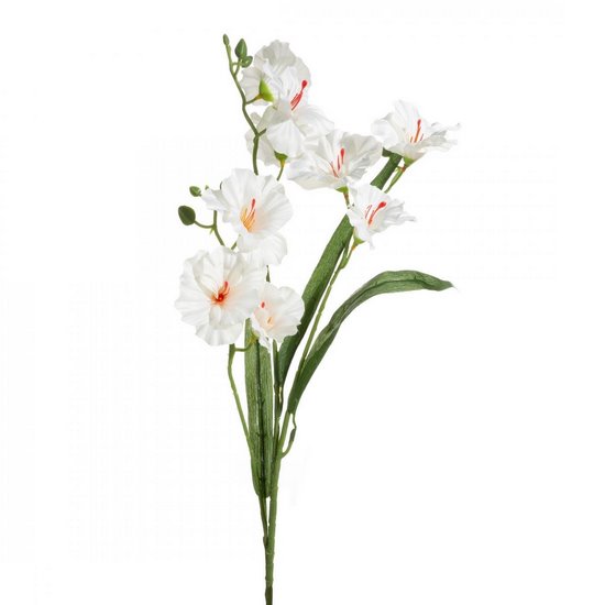 Sztuczny kwiat dekoracyjny FREZJA z jedwabistej tkaniny kremowy Eurofirany - ∅ 9 x 80 cm - kremowy