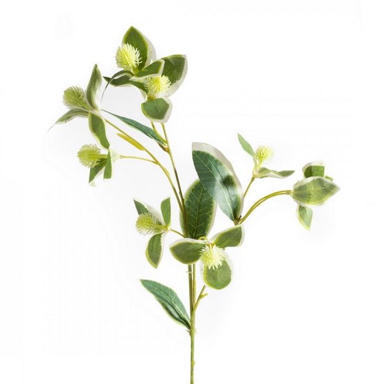 Gałązka sztuczna dekoracyjna z pąkami zielona Eurofirany - 60 cm - zielony