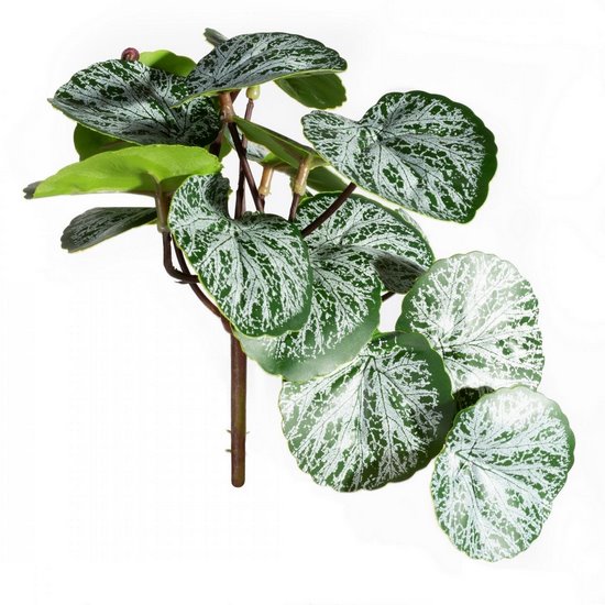 Sztuczna gałązka liść zielono-biały Eurofirany - 40 cm - zielony