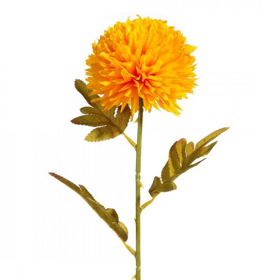 Kwiat sztuczny dekoracyjny CHRYZANTEMA pomarańczowa Eurofirany - ∅ 12 x 63 cm - pomarańczowy