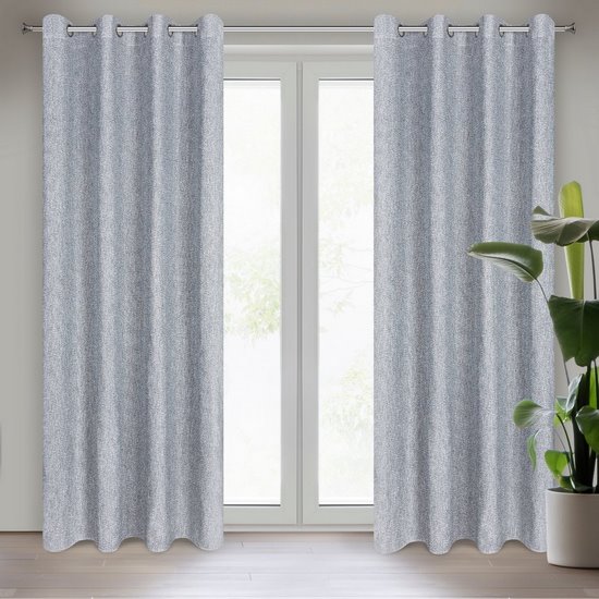 Zasłona Megan z melanżowej tkaniny w stylu eko szara 140x250 Eurofirany Zasłona Megan z melanżowej tkaniny w stylu eko szara 140x250 Eurofirany - 140 x 250 cm