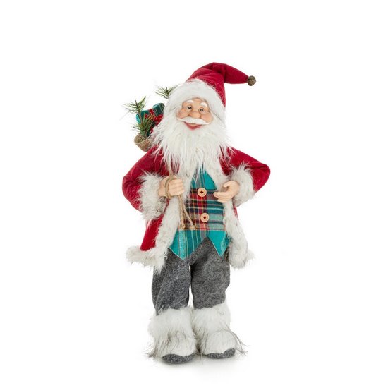 Figurka dekoracyjna Mikołaj w zielonej kamizelce 60 cm Eurofirany Figurka dekoracyjna Mikołaj w zielonej kamizelce 60 cm Eurofirany - 33 x 20 x 60 cm