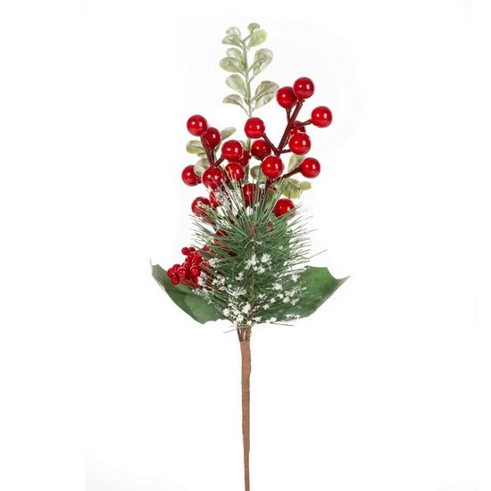 Zielona gałązka z jagodami na choinkę 20 cm Eurofirany Zielona gałązka z jagodami na choinkę 20 cm Eurofirany - 20 x 20 cm