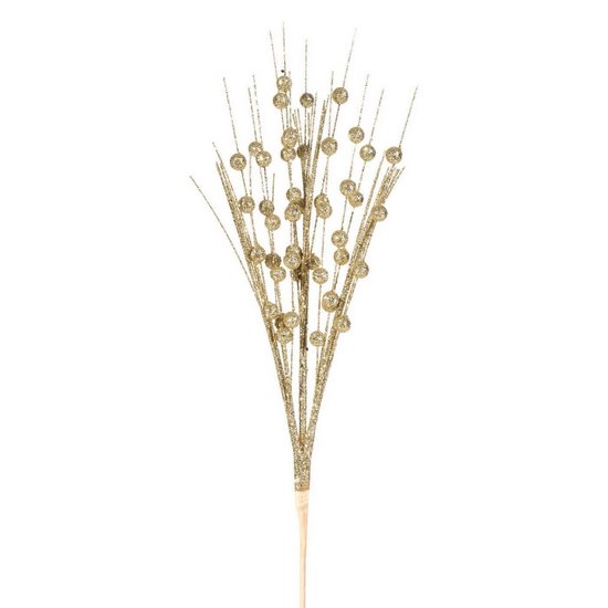 Szampańska gałązka na choinkę z drobnymi kuleczkami 34 cm Eurofirany Szampańska gałązka na choinkę z drobnymi kuleczkami 34 cm Eurofirany - 34 x 20 cm