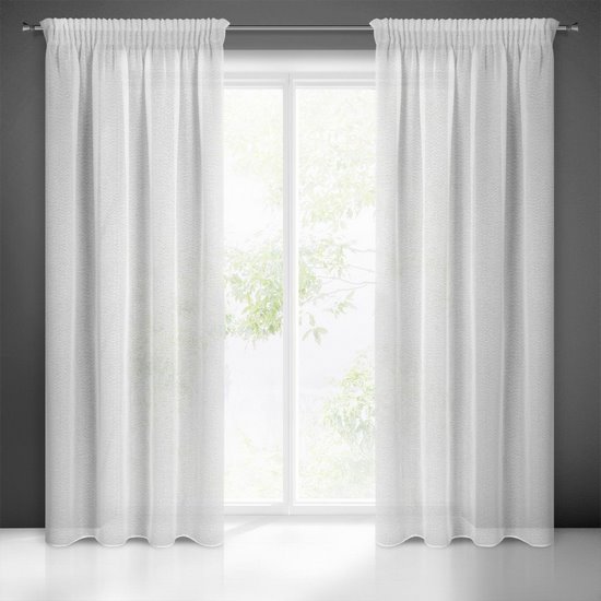 RAIN BIAŁA FIRANA NA TAŚMIE Z SUBTELNYM EFEKTEM BUKLI 140x270 cm EUROFIRANY RAIN BIAŁA FIRANA NA TAŚMIE Z SUBTELNYM EFEKTEM BUKLI 140x270 cm EUROFIRANY - 140 X 270 cm