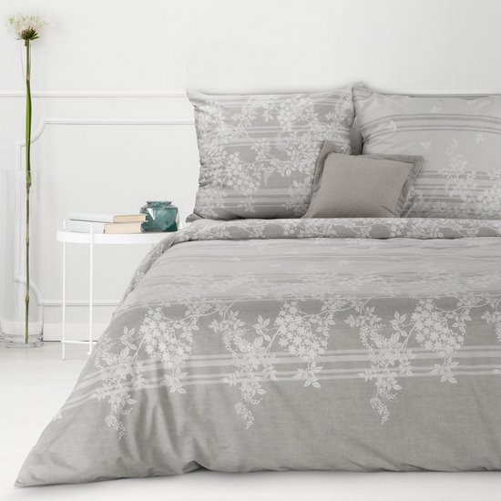 Komplet pościeli SARA 1 jasny popielaty z bawełny renforce deluxe 220x200 cm, 2x 70x80 cm Eurofirany Komplet pościeli SARA 1 jasny popielaty z bawełny renforce deluxe 220x200 cm, 2x 70x80 cm Eurofirany - 220 x 200 cm