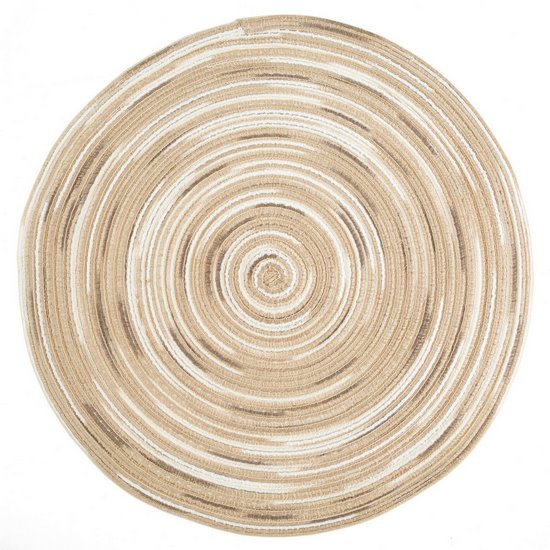 Boho 3 beżowa podkładka stołowa z efektem plecionki 38 cm Eurofirany Boho 3 beżowa podkładka stołowa z efektem plecionki 38 cm Eurofirany - ∅ 38 cm