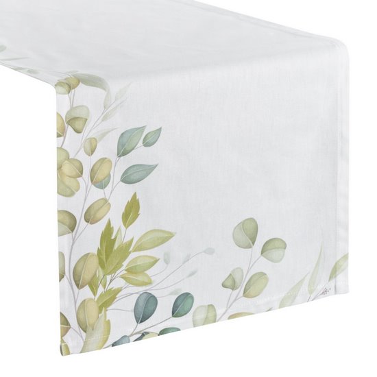 NATURA 6 BIAŁY BIEŻNIK DEKORACYJNY Z BAWEŁNY ZE WZOREM LIŚCI 40x140 cm EUROFIRANY NATURA 6 BIAŁY BIEŻNIK DEKORACYJNY Z BAWEŁNY ZE WZOREM LIŚCI 40x140 cm EUROFIRANY - 40 x 140 cm