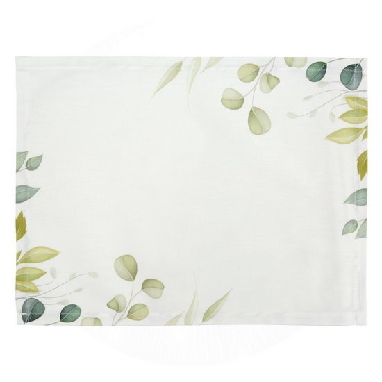 Natura 6 biała serweta z bawełny ze wzorem liści 30x40 cm Eurofirany Natura 6 biała serweta z bawełny ze wzorem liści 30x40 cm Eurofirany - 30 x 40 cm