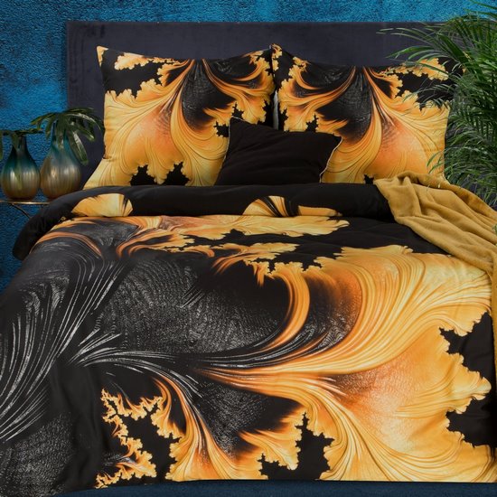 Czarny komplet pościeli z makosatyny bawełnianej z fantazyjnym wzorem Reina Line 160x200cm, 2x 70x80 cm Eurofirany Czarny komplet pościeli z makosatyny bawełnianej z fantazyjnym wzorem Reina Line 160x200cm, 2x 70x80 cm Eurofirany - 160 x 200 cm