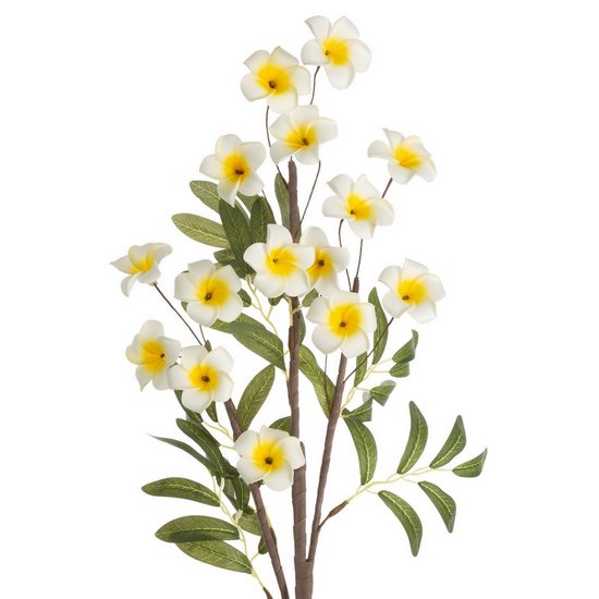 Kwiat sztuczny dekoracyjny z białymi drobnymi kwiatuszkami Eurofirany - ∅ 5 x 77 cm - biały