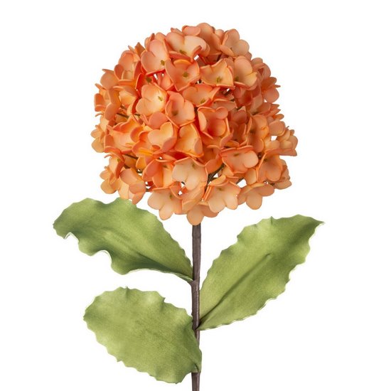 Kwiat sztuczny dekoracyjny HORTENSJA pomarańczowy Eurofirany - ∅ 20 x 75 cm - pomarańczowy