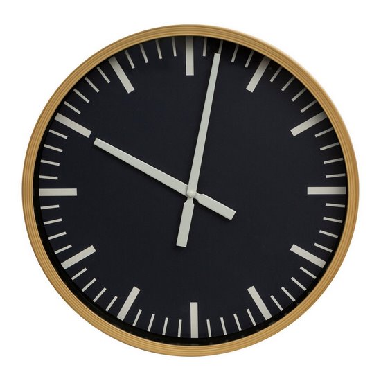 Okrągły zegar ścienny w minimalistycznym stylu Eurofirany - 40 x 4 x 40 cm - grafitowy