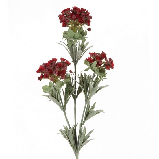 Kwiat sztuczny dekoracyjny WERBENA czerwono-zielony Eurofirany - ∅ 7 x 77 cm - czerwony