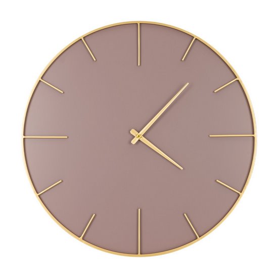 Okrągły zegar ścienny w nowoczesnym stylu Eurofirany - 60 x 4 x 60 cm - fioletowy