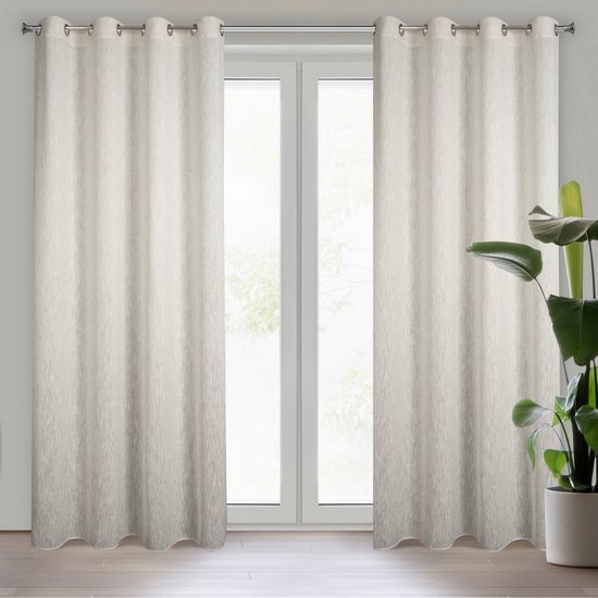 Sabin zasłona z miękkiej melanżowej takaniny w stylu eko beżowa 140x250 cm Eurofirany Sabin zasłona z miękkiej melanżowej takaniny w stylu eko beżowa 140x250 cm Eurofirany - 140 x 250 cm