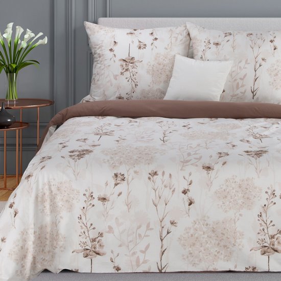 Komplet pościeli DIVA 17 kremowy z motywem letnich ziół i kwiatów z bawełny renforce 160x200 cm, 2x 70x80 cm Eurofirany Komplet pościeli DIVA 17 kremowy z motywem letnich ziół i kwiatów z bawełny renforce 160x200 cm, 2x 70x80 cm Eurofirany - 160 x 200 cm