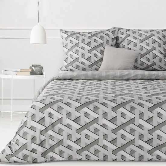 Komplet pościeli SARA 28 szary z bawełny renforce deluxe 160x200 cm, 2x 70x80 cm Euroforany Komplet pościeli SARA 28 szary z bawełny renforce deluxe 160x200 cm, 2x 70x80 cm Euroforany - 160 x 200 cm