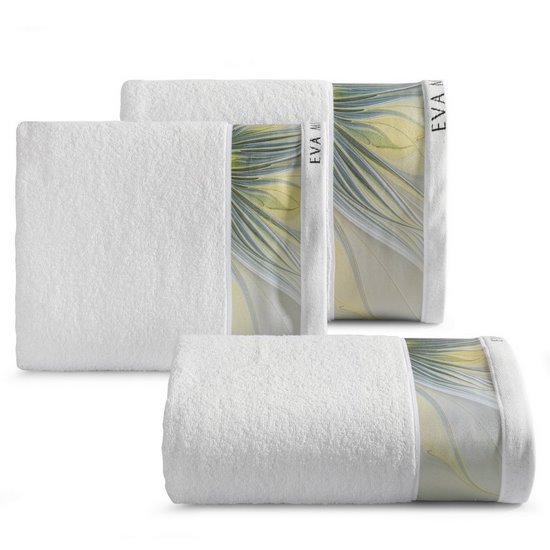 Alexis biały ręcznik kąpielowy z dekoracyjną bordiurą z designerskim wzorem Ewa Minge 70x140 cm Eurofirany Alexis biały ręcznik kąpielowy z dekoracyjną bordiurą z designerskim wzorem Ewa Minge 70x140 cm Eurofirany - 70 x 140 cm