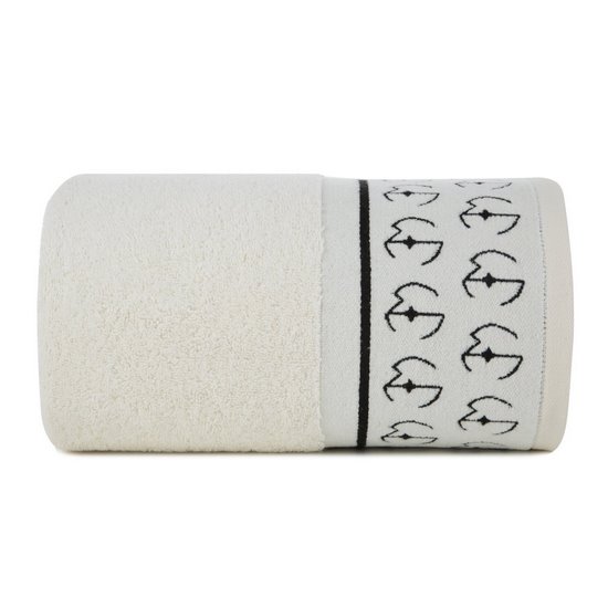 SILK biały ręcznik kąpielowy z welwetową bordiurą z logiem kolekcji Ewa Minge 50x90 cm cm Eurofirany SILK biały ręcznik kąpielowy z welwetową bordiurą z logiem kolekcji Ewa Minge 50x90 cm cm Eurofirany - 50 x 90 cm
