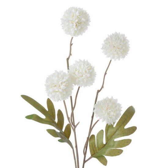 Kwiat sztuczny dekoracyjny CHRYZANTEMA biała Eurofirany - 52 cm - biały