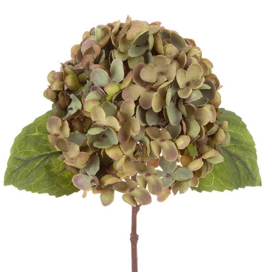 Kwiat sztuczny dekoracyjny HORTENSJA zielona Eurofirany - 75 cm - ciemnozielony