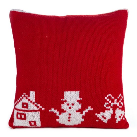 Poszewka świąteczna z uroczym bałwanem czerwona 45x45 cm Eurofirany Poszewka świąteczna z uroczym bałwanem czerwona 45x45 cm Eurofirany - 45 x 45 cm