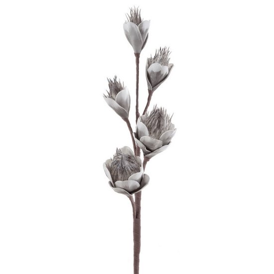Kwiat sztuczny dekoracyjny srebrny Eurofirany - 74 cm - srebrny