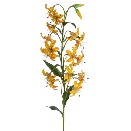 Kwiat sztuczny dekoracyjny LILIA MARTAGON żółty Eurofirany - 83 cm - żółty