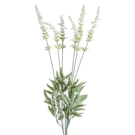 Sztuczny kwiat dekoracyjny SZAŁWIA ŁĄKOWA kremowa Eurofirany - 56 cm - kremowy