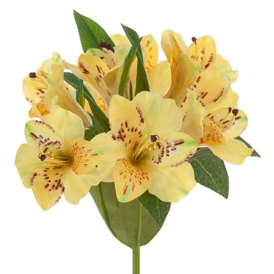 Kwiat sztuczny dekoracyjny RODODENDRON żółty Eurofirany - 48 cm - żółty